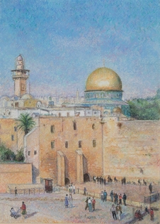 H. Claude Pissarro - Jerusalem (Wailing Wall and Omar Mosque)